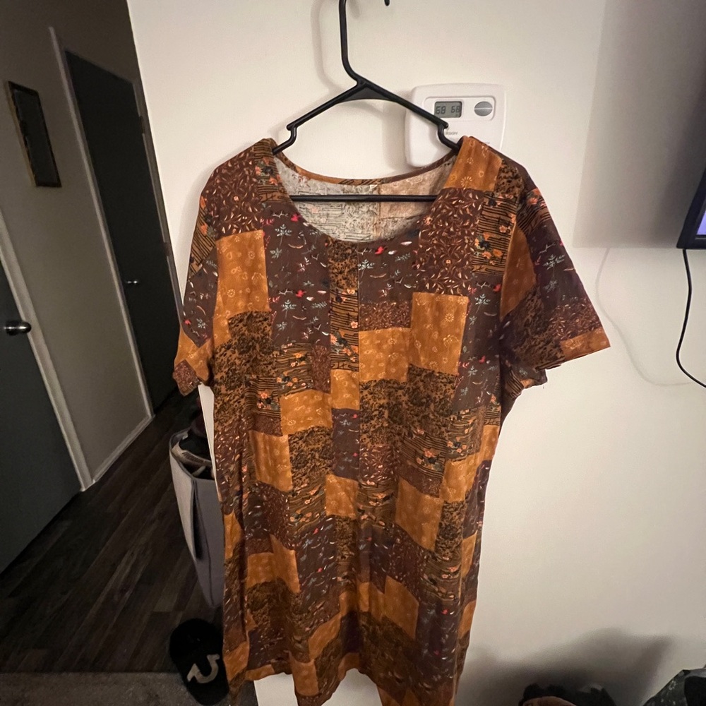 Patchwork Short Sleeve Dress